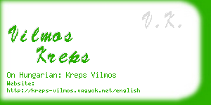 vilmos kreps business card